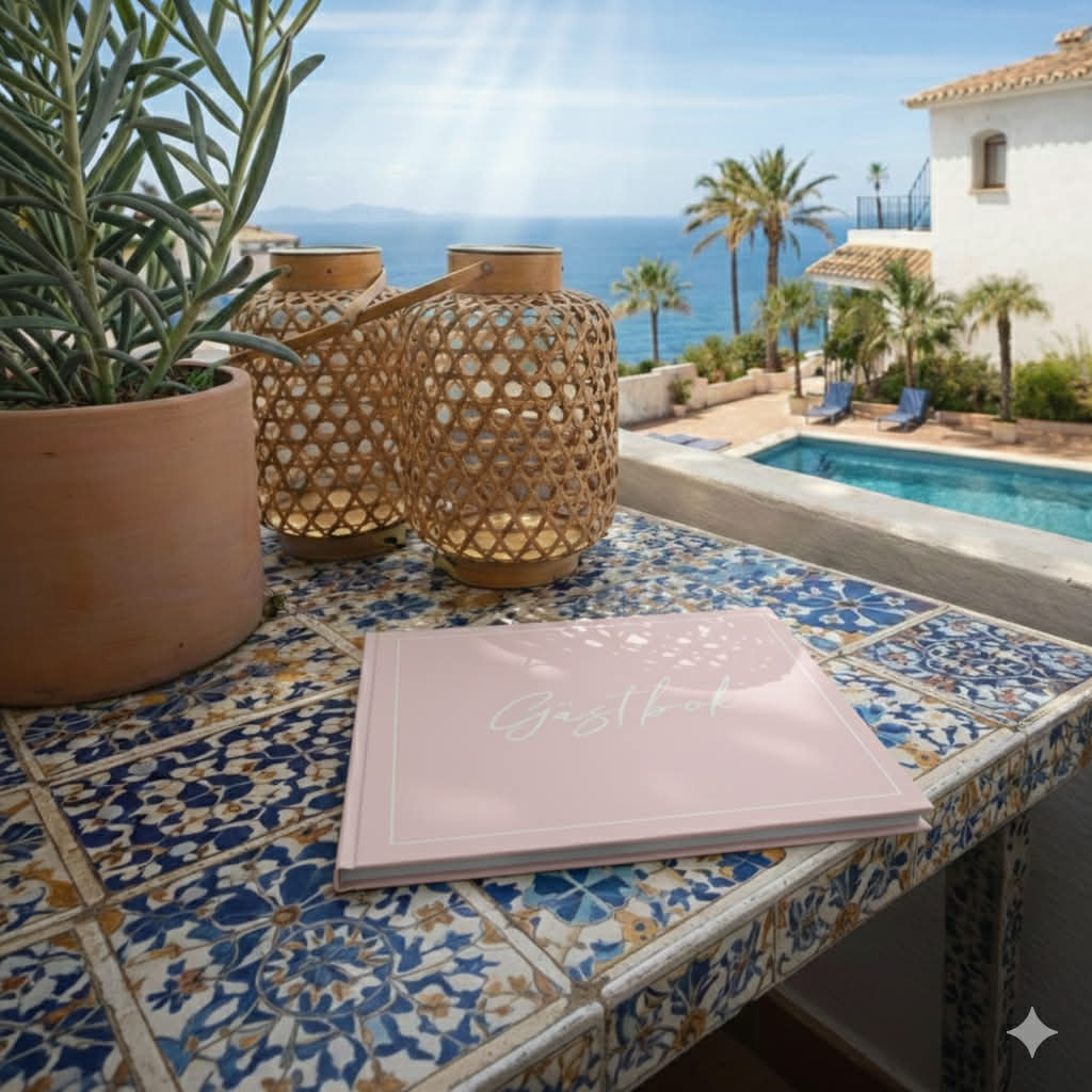 Gästbok Rosa Svenska - Lekfull multifärgad layout insida