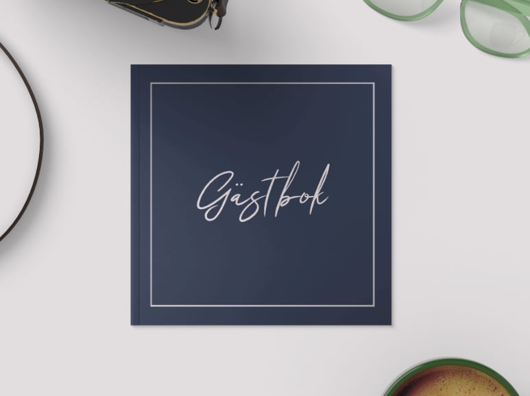 Gästbok Marin Svenska - Blå layout insida