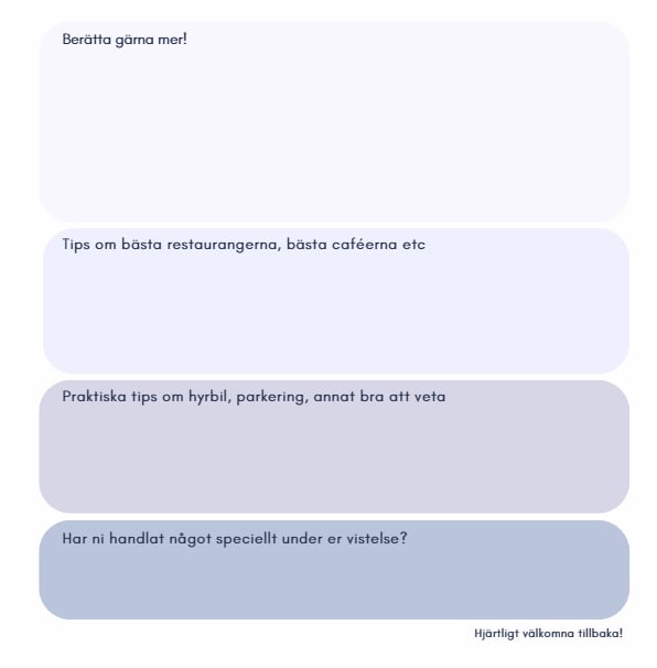 Gästbok Marin Svenska - Blå layout insida