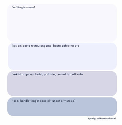 Gästbok Marin Svenska - Blå layout insida