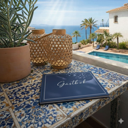 Gästbok Marin Svenska - Blå layout insida